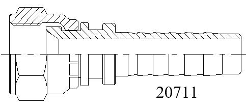 20711公制內(nèi)螺紋74 °內(nèi)錐面20711系列